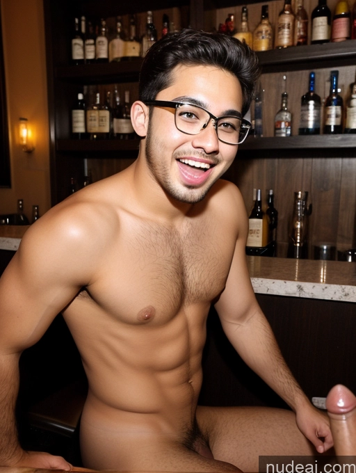 ai nude image of there is a man with glasses sitting at a bar with a cock pics of Two Glasses Big Ass 18 Indian Bar Nude Woman + Man Perfect Boobs Happy Sexy Face Blowjob