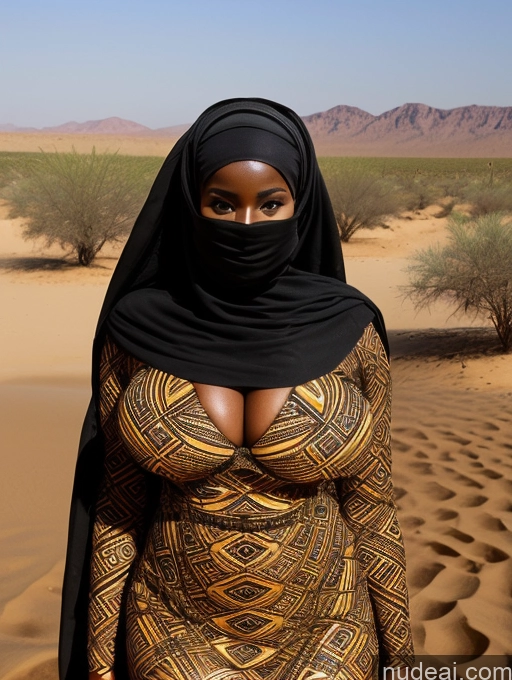 ai nude image of araffe woman in a black head scarf and a black dress pics of Oasis Huge Boobs African Thick Wedding Niqab