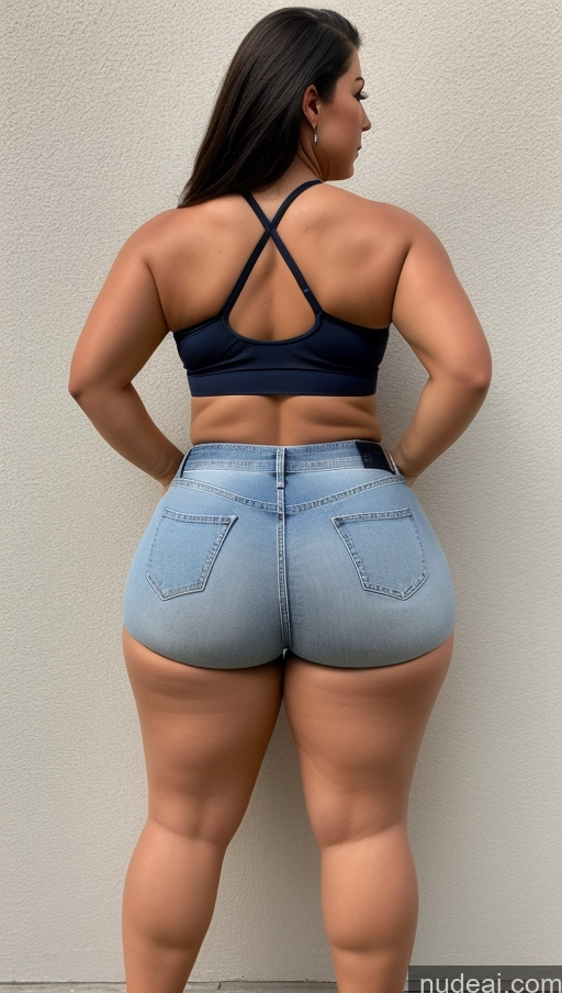 ai nude image of araffe butt lifter in a blue top and jeans pics of Big Ass Big Hips Athlete Jeans Short Shorts