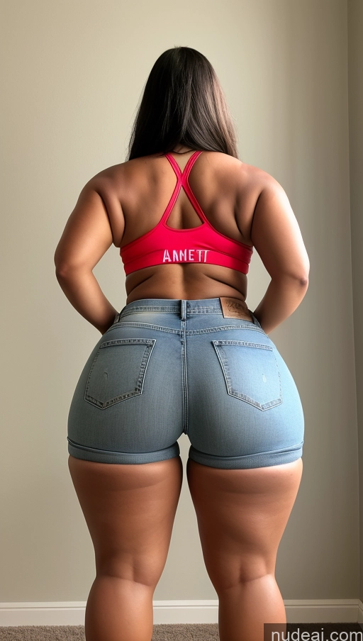 ai nude image of araffe butt - bari woman in a red sports bra top and jeans pics of Big Ass Big Hips Athlete Jeans Short Shorts