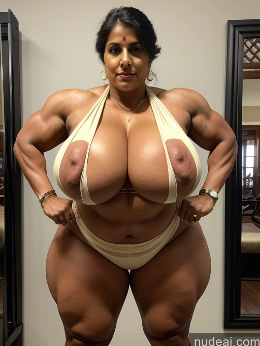 ai nude image of arafed woman posing in a white bikini with a big breast pics of Bodybuilder Busty Perfect Boobs Huge Boobs Big Ass Beautiful Abs Muscular Thick Fat Big Hips Long Legs Short Shocked Sari Italian