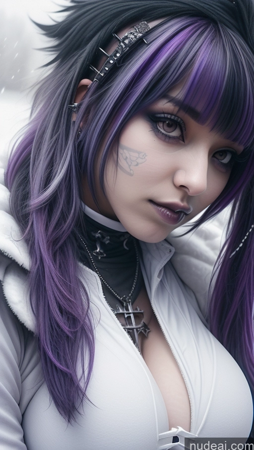 related ai porn images free for Ethiopian Snow Angel Athlete Perfect Boobs Close-up View Huge Boobs Gothic Punk Girl Purple Hair