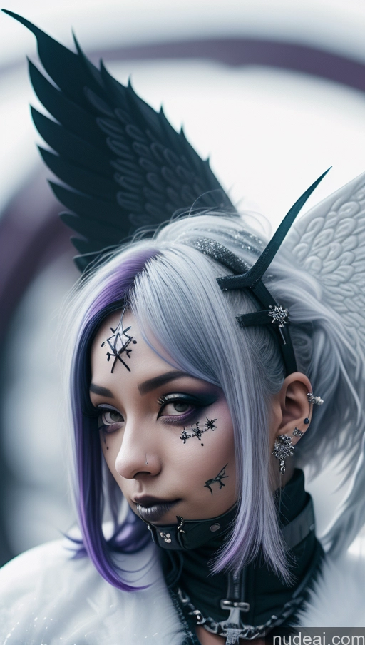 related ai porn images free for Ethiopian Snow Angel Athlete Perfect Boobs Close-up View Gothic Punk Girl Purple Hair