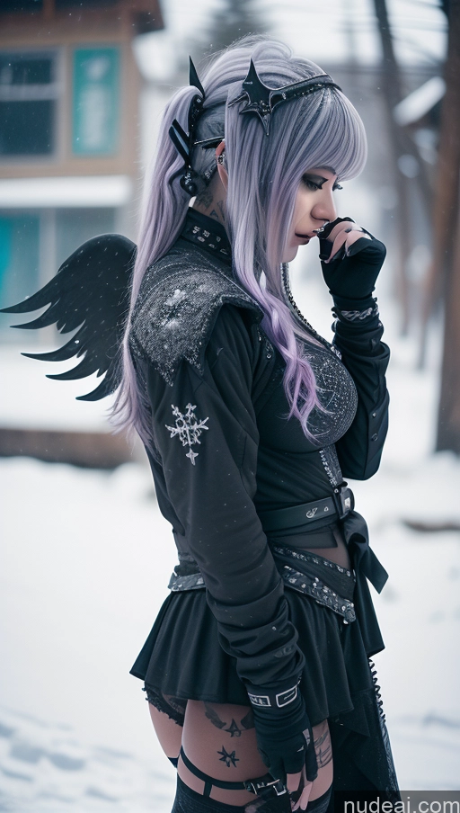 related ai porn images free for Ethiopian Snow Angel Athlete Perfect Boobs Close-up View Gothic Punk Girl Purple Hair