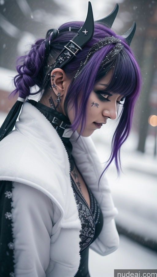 related ai porn images free for Ethiopian Snow Angel Athlete Perfect Boobs Close-up View Gothic Punk Girl Purple Hair