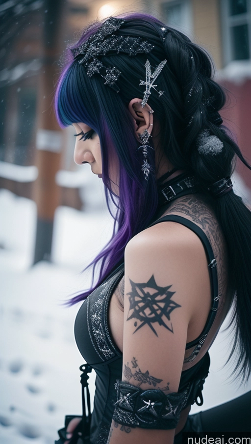 related ai porn images free for Ethiopian Snow Angel Athlete Perfect Boobs Close-up View Gothic Punk Girl Purple Hair