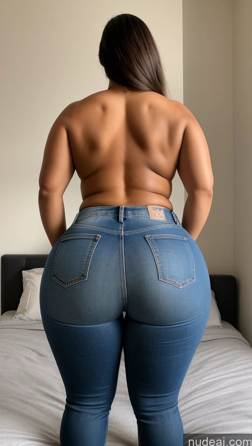 ai nude image of araffe butt - bari woman in jeans showing off her butt pics of Athlete Big Ass Big Hips Bedroom Jeans Back View