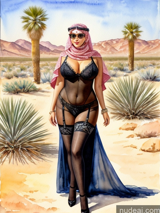 ai nude image of painting of a woman in a black lingerie and a pink scarf pics of Stockings Huge Boobs Oasis Thick Niqab 50s Diamond Jewelry Stylish Watercolor