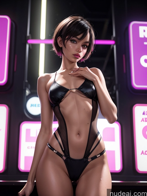 related ai porn images free for Transparent Detailed Stylish Short Hair Seductive 20s Beautiful Small Tits Abs Skinny Small Ass Perfect Body Short Lingerie Model Cyberpunk Oiled Body Brunette One Piece Swimsuit Strip Club