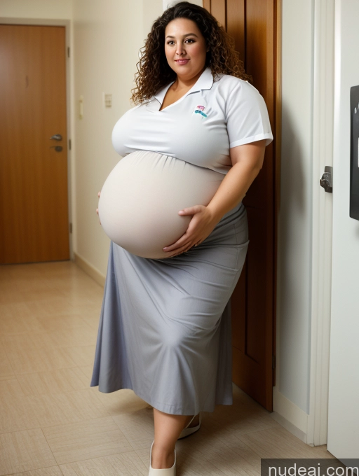 ai nude image of pregnant woman in a white shirt and grey skirt standing in a hallway pics of Hairy Women Wife Or Girlfriend Big Hips Long Legs Pubic Hair Seductive Sexy Face Brunette Italian Curly Hair 50s Pregnant Fat Obese Huge Boobs Hospital Long Skirt Polo