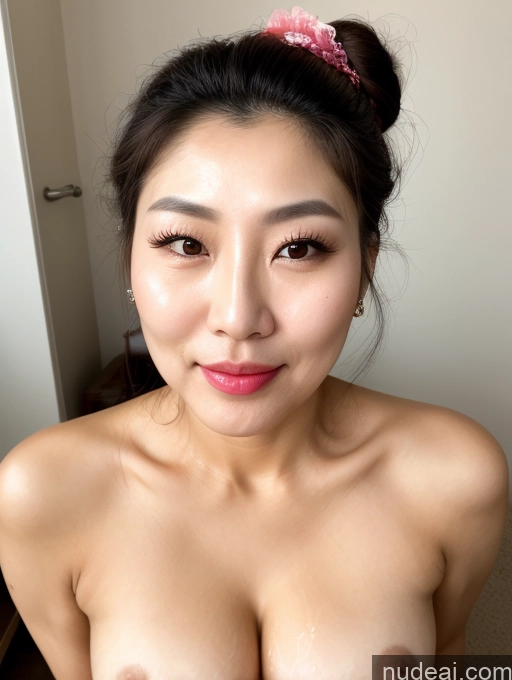 related ai porn images free for Beautiful Lipstick Hair Bun Korean Happy Pouting Lips Cumshot Milf 70s