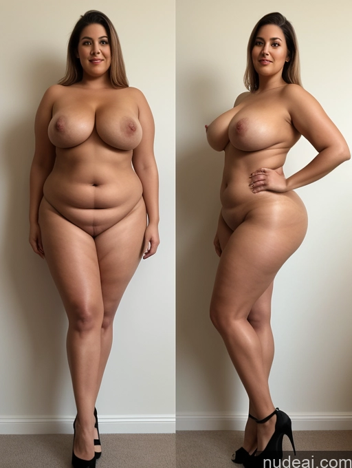 ai nude image of arafed woman with a very large breast standing next to a wall pics of Busty Big Hips Big Ass Thick Chubby Tall Long Legs Fat Nude High Heels Beautiful Perfect Boobs Perfect Body Two 70s