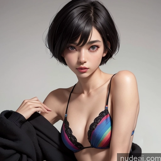 related ai porn images free for Model One Beautiful Skinny 18 Black Hair Short Hair Japanese Bikini