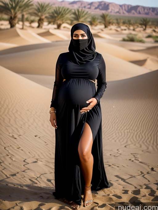 related ai porn images free for Model Huge Boobs Beautiful Tanned Skin 20s Messy Middle Eastern Oasis Niqab Stylish Gold Jewelry Pregnant