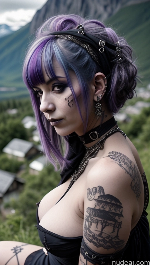 related ai porn images free for Milf Busty Perfect Boobs Purple Hair Nigerian Close-up View Gothic Punk Girl Mountains