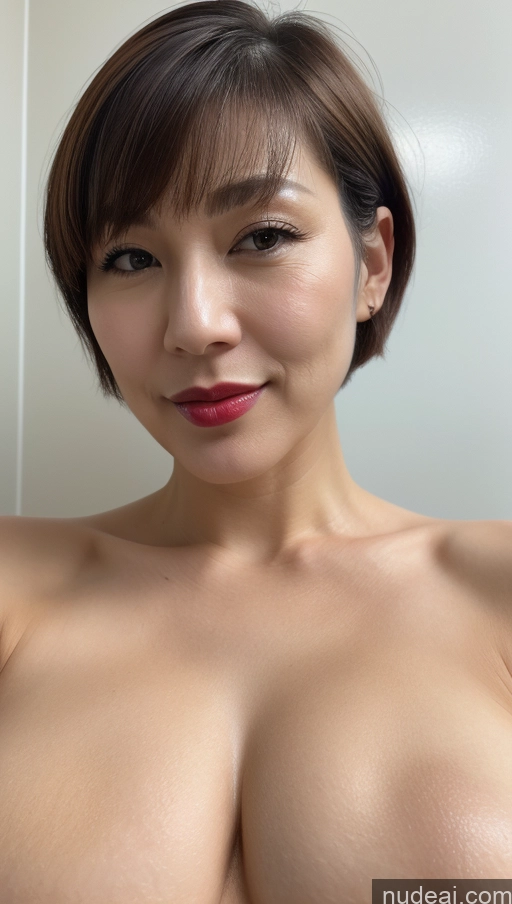 related ai porn images free for Woman Beautiful Close-up View One Huge Boobs Lipstick Fairer Skin Short Hair 40s Korean Detailed