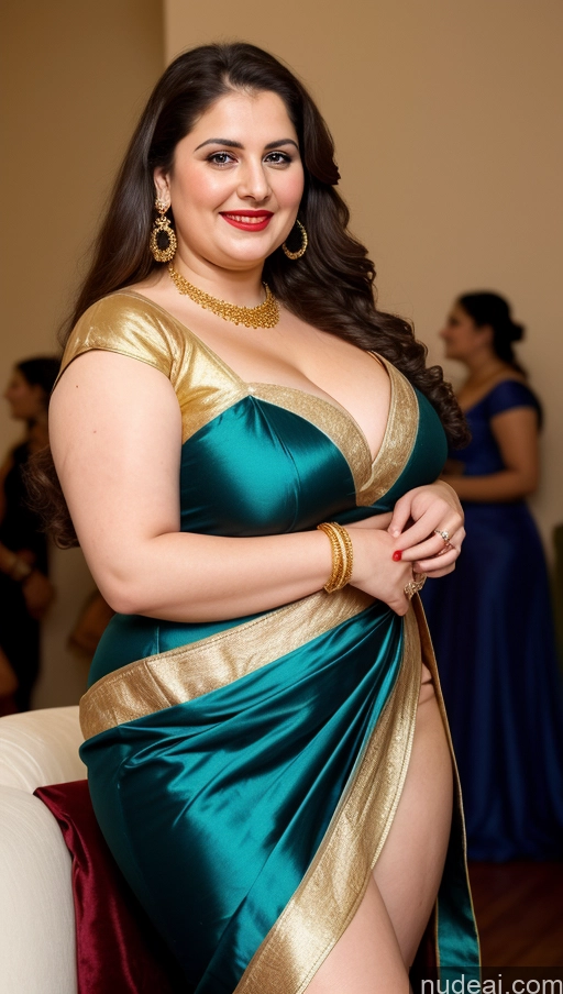 ai nude image of araffe woman in a green and gold sari posing for a picture pics of Milf Busty Beautiful Lipstick Thick Big Hips Chubby Fat 20s Happy Seductive Brunette Long Hair Russian Party Front View Straddling Fairer Skin Sari Blouse Dirndl Victorian Cleavage Gold Jewelry