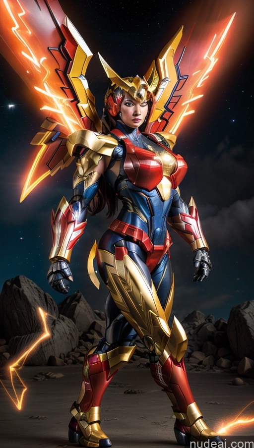 related ai porn images free for Bodybuilder Perfect Boobs Superhero SuperMecha: A-Mecha Musume A素体机娘 Has Wings Powering Up