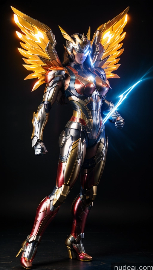 ai nude image of a close up of a statue of a person with a sword pics of Bodybuilder Perfect Boobs Superhero Has Wings Powering Up SSS: A-Mecha Musume A素体机娘 Dynamic View Heat Vision