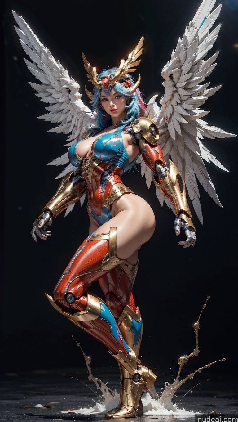 ai nude image of a close up of a statue of a woman with wings pics of Bodybuilder Perfect Boobs Superhero Has Wings Powering Up SSS: A-Mecha Musume A素体机娘