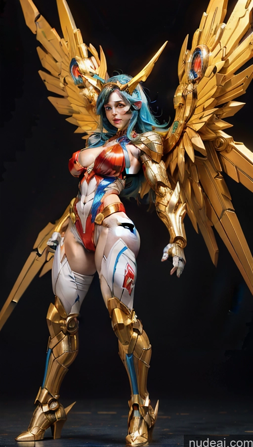 ai nude image of araffed woman in a costume with wings and a sword pics of Bodybuilder Perfect Boobs SSS: A-Mecha Musume A素体机娘 Powering Up Has Wings Mary Thunderbolt