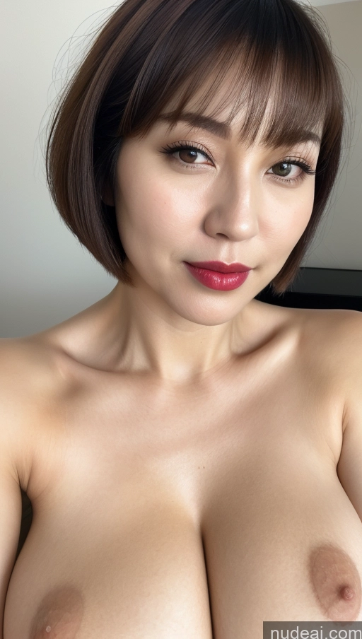 related ai porn images free for Woman Beautiful Close-up View One Huge Boobs Lipstick Fairer Skin Short Hair 40s Korean Detailed