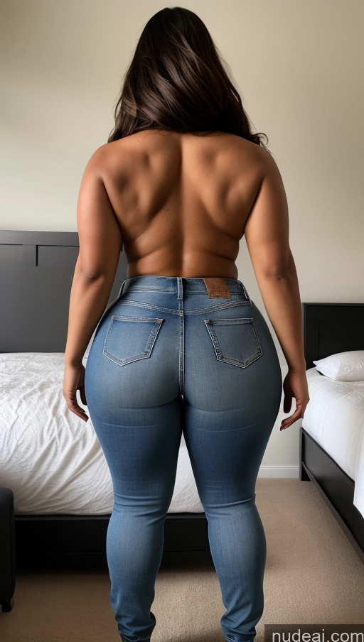 ai nude image of araffe butt lifter in jeans showing off her back pics of Athlete Big Ass Big Hips Bedroom Back View Jeans