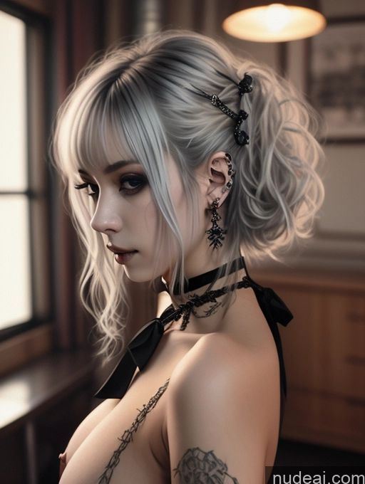 related ai porn images free for Busty Perfect Boobs Close-up View Gothic Punk Girl Model Perfect Body Beautiful 18 White Hair Curly Hair Russian Bedroom Nude Detailed One Choker