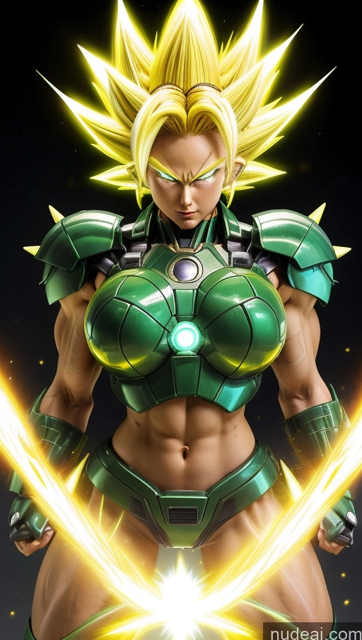 ai nude image of a close up of a woman with a very big breast and a very big chest pics of Bodybuilder Perfect Boobs Powering Up Super Saiyan SSS: A-Mecha Musume A素体机娘