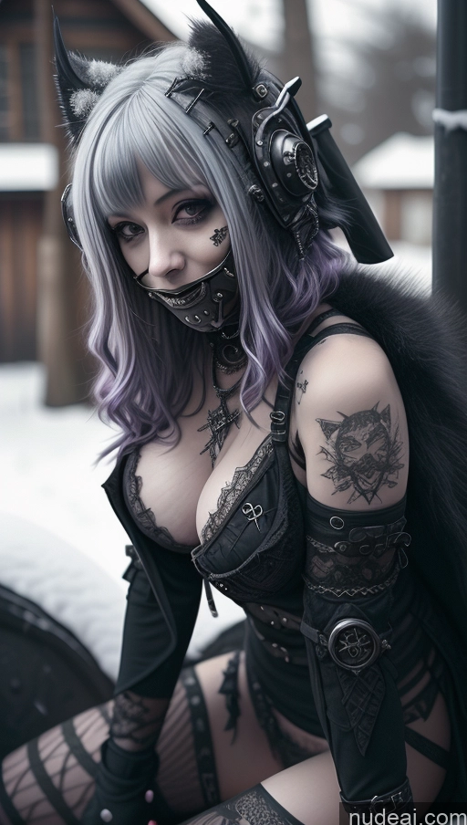 related ai porn images free for Laughing Nigerian Snow Nude Steampunk Gothic Punk Girl Cat Demon Close-up View Perfect Boobs Busty Milf Purple Hair