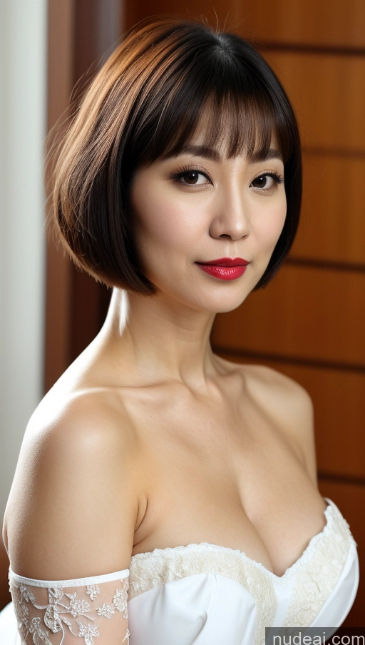 related ai porn images free for Woman One Huge Boobs Beautiful Lipstick Fairer Skin 40s Short Hair Korean Close-up View Detailed Dress Traditional