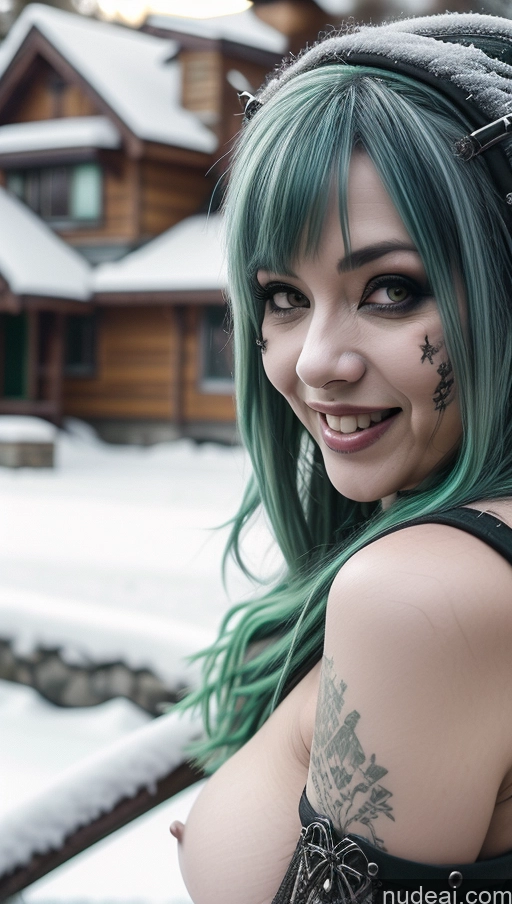 related ai porn images free for Milf Polynesian Snow Close-up View Nude Green Hair Laughing Busty Perfect Boobs Gothic Punk Girl