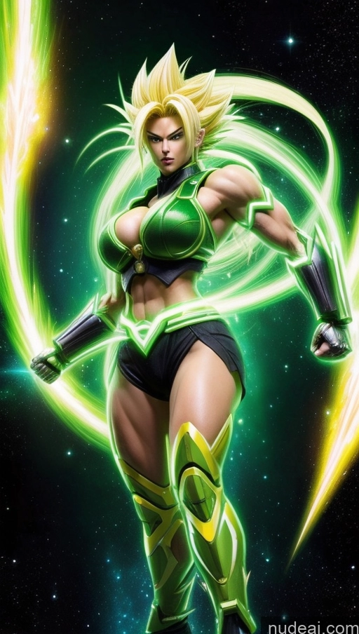 related ai porn images free for Neon Lights Clothes: Green Perfect Boobs Super Saiyan Super Saiyan 3 Green Hair Muscular Abs SSS: A-Mecha Musume A素体机娘 Powering Up Space