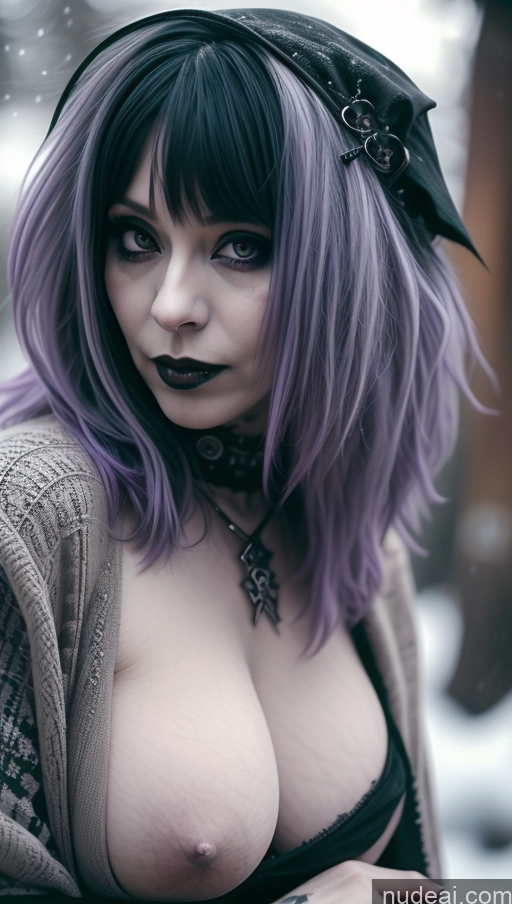 related ai porn images free for Milf Busty Perfect Boobs Purple Hair Nigerian Snow Close-up View Gothic Punk Girl