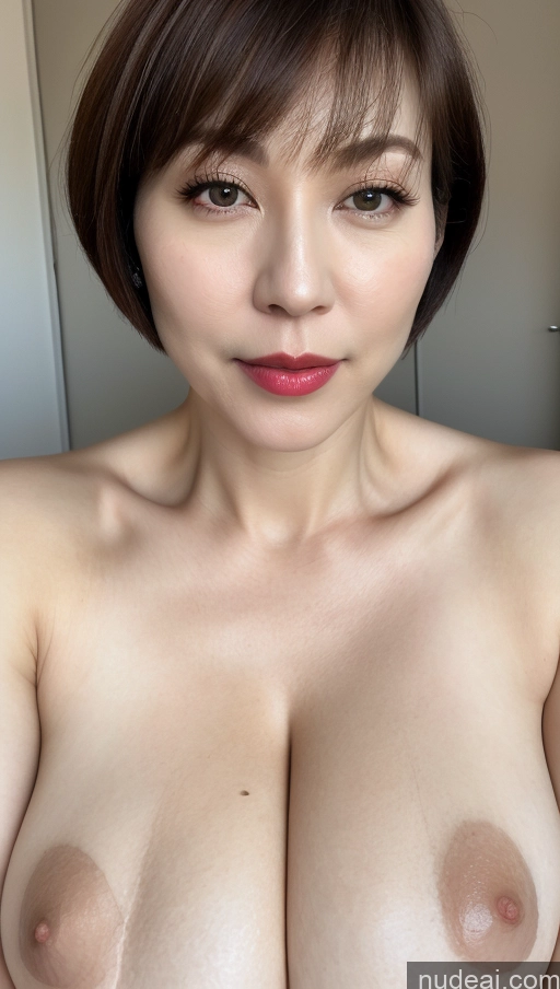 related ai porn images free for One Beautiful Close-up View Detailed Woman Fairer Skin Huge Boobs Lipstick Short Hair Korean 40s