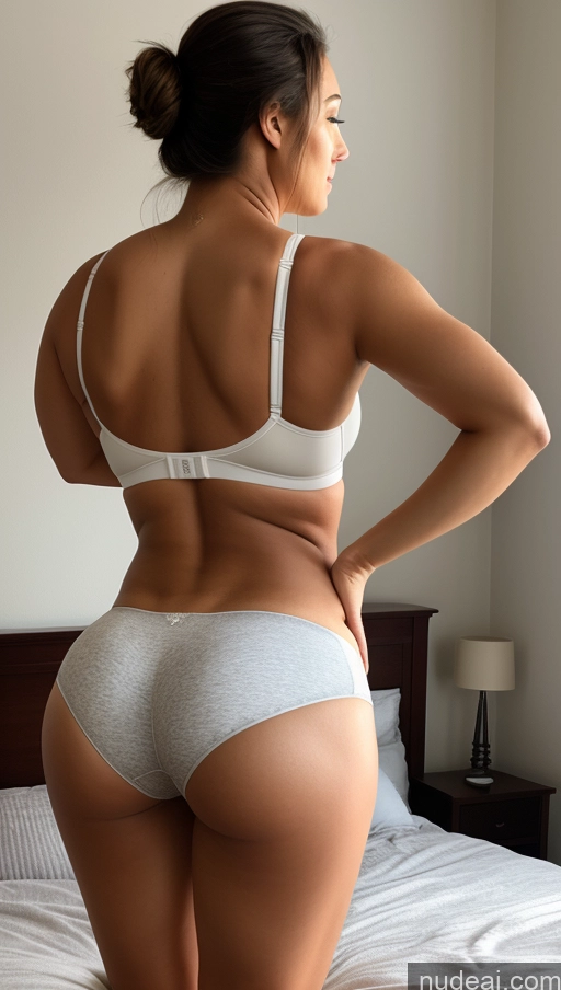 ai nude image of araffe woman in underwear standing on a bed with her back to the camera pics of Athlete Big Ass Big Hips Bedroom Back View Underwear