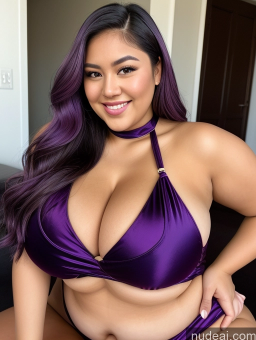 related ai porn images free for Sorority Busty Huge Boobs Beautiful Perfect Boobs Thick Chubby Fat 30s Happy Purple Hair Filipina Close-up View One Piece Swimsuit Satin