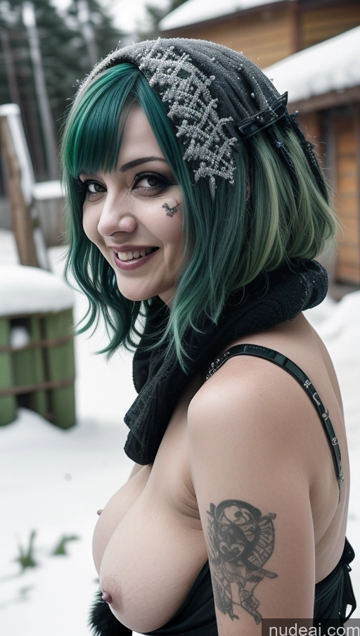 related ai porn images free for Milf Busty Perfect Boobs Chubby Green Hair Ethiopian Snow Close-up View Laughing Gothic Punk Girl