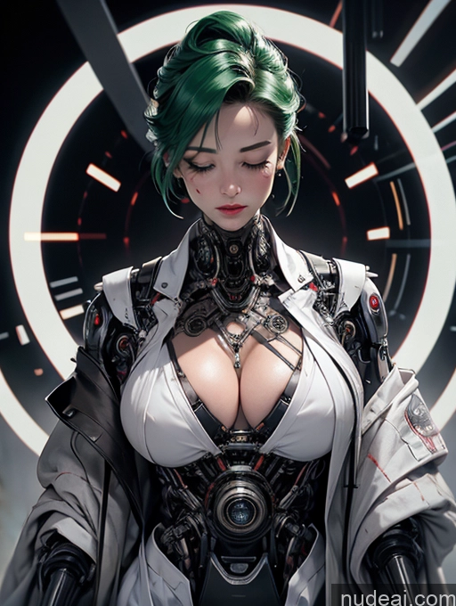 ai nude image of there is a woman with green hair and a white top pics of Cyberpunk Graphics Skinny Military Cyborg Jewelry Big Hips Lipstick Hospital Detailed Sci-fi Armor Bdsm Huge Sagging Breasts White Legspread Nurse Steampunk Futuristicbot V2 Green Hair Laughing Orgasm