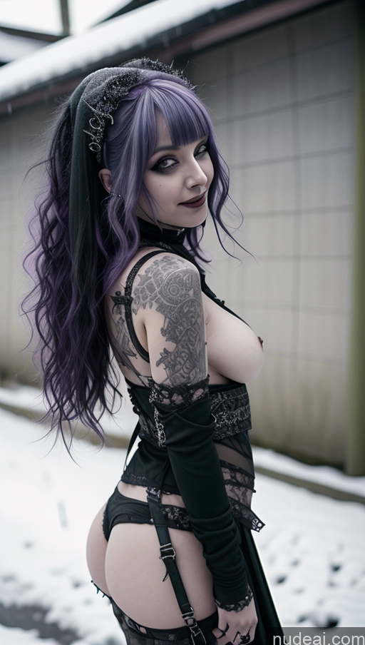 related ai porn images free for Milf Chubby Ethiopian Snow Busty Goth Close-up View Perfect Boobs Gothic Punk Girl Purple Hair Topless Laughing