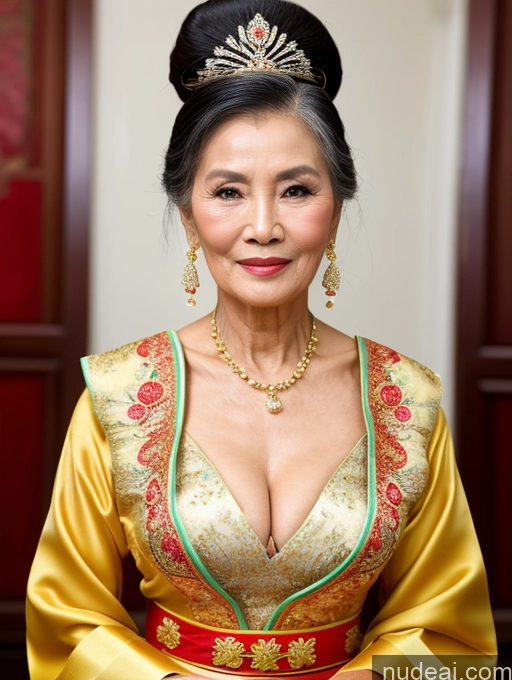 related ai porn images free for Beautiful Hair Bun Vietnamese Miss Universe Model Traditional 70s Cleavage