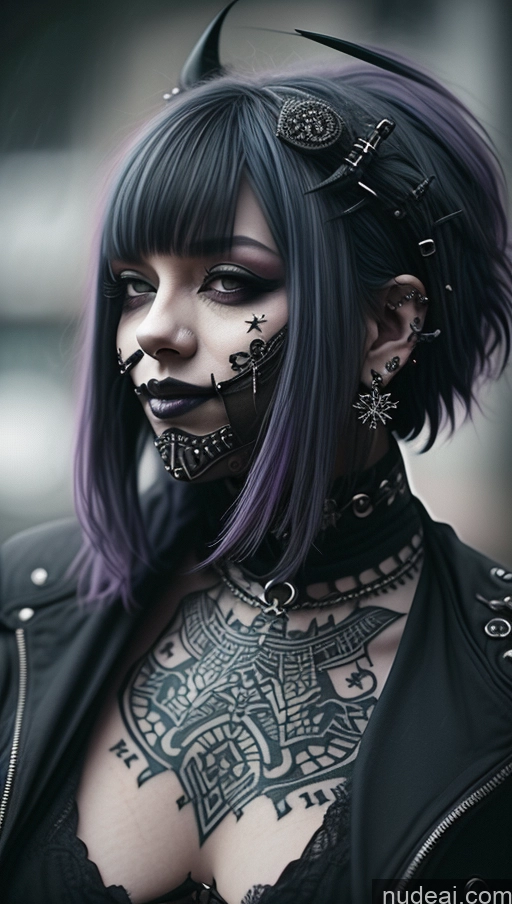 related ai porn images free for Milf Busty Perfect Boobs Chubby Short Hair Laughing Purple Hair Ethiopian Snow Close-up View Goth Gothic Punk Girl Tattoos