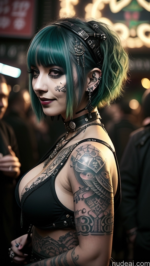 related ai porn images free for Milf Busty Chubby Short Hair Laughing Ethiopian Tattoos Perfect Boobs Gothic Punk Girl Club Close-up View Green Hair Steampunk