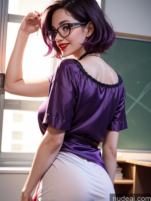 ai nude image of purple hair and glasses are a great way to show off her curves pics of Czech Perfect Boobs Lipstick Glasses Panties Sundress Nightgown Simple Satin Laughing Sexy Face Happy Casual Long Skirt Big Ass 60s Purple Hair Back View Bobcut Office Teacher