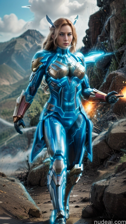 related ai porn images free for Bodybuilder Busty Muscular Abs Powering Up Captain Marvel SuperMecha: A-Mecha Musume A素体机娘 Has Wings Several Deep Blue Eyes Neon Lights Clothes: Blue Battlefield