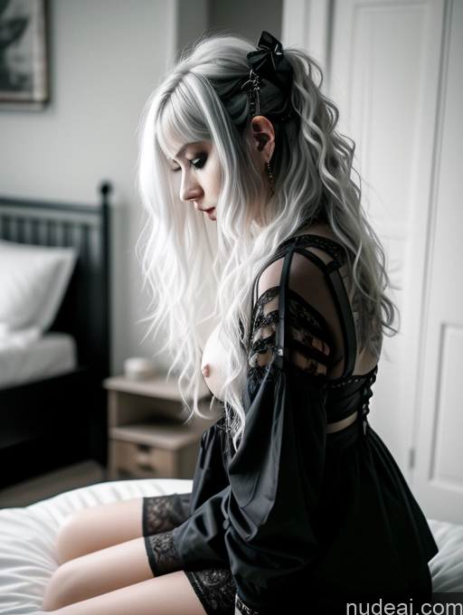 related ai porn images free for Busty Perfect Boobs Close-up View Gothic Punk Girl Model Perfect Body Beautiful 18 White Hair Curly Hair Russian Casual Mirror Selfie Bedroom