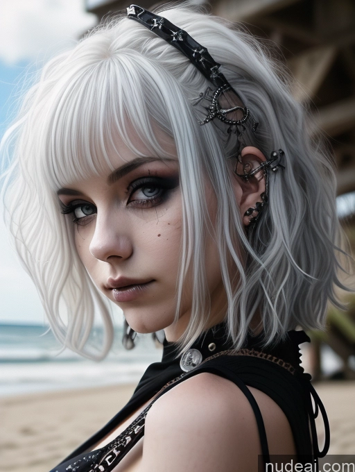 related ai porn images free for Busty Perfect Boobs Close-up View Gothic Punk Girl Model Perfect Body Beautiful 18 White Hair Curly Hair Russian Bikini Beach