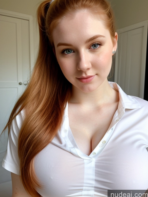 related ai porn images free for Busty Perfect Boobs Beautiful Fairer Skin Thick 18 Ginger Russian Close-up View Shirt Ponytail