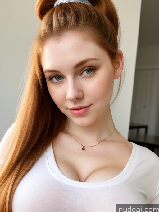 related ai porn images free for Busty Perfect Boobs Beautiful Fairer Skin Thick 18 Ginger Russian Close-up View Shirt Ponytail