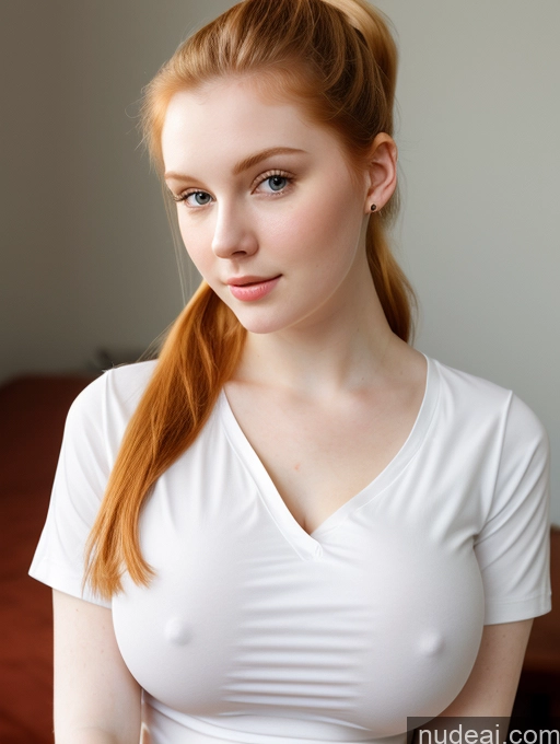 related ai porn images free for Busty Perfect Boobs Beautiful Fairer Skin Thick 18 Ginger Russian Close-up View Shirt Ponytail